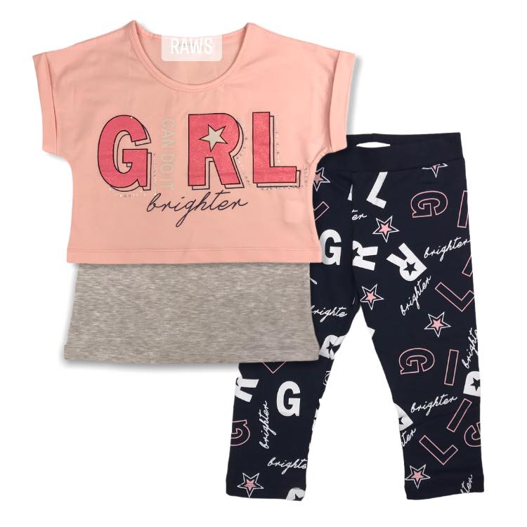 Girl 3 pieces cotton set (9 years)