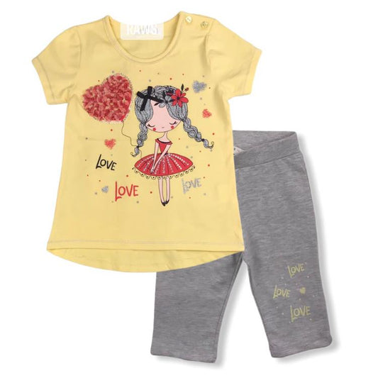Girl 2 pieces cotton set ( 3 years)