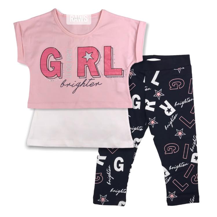 Girl 3 pieces cotton set (8 years)