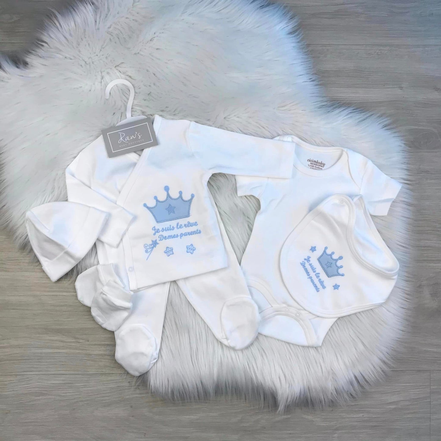 Baby girl cotton  6 pieces hospital set (0-3 m)