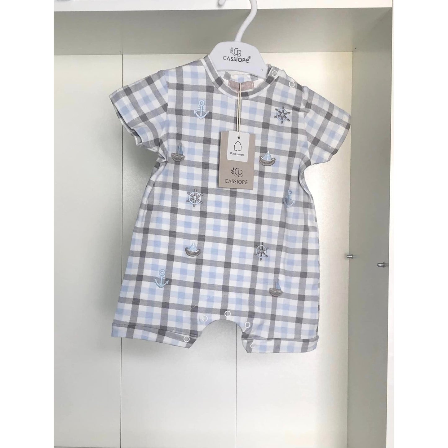 Baby boy special occasion cotton romper (6-9 m)