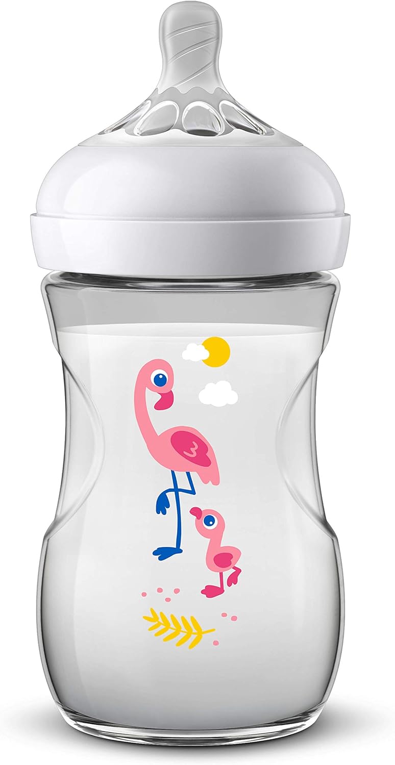 Natural range baby bottle 260ml 1PK (Flamingo)
