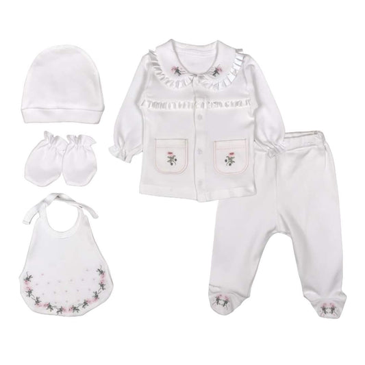 Baby girl cotton 5 pieces hospital set (newborn)