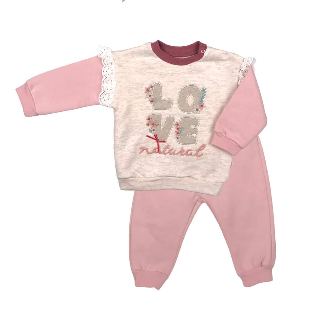 Baby girl 2 pieces thick cotton pajamas set (9-12 m)