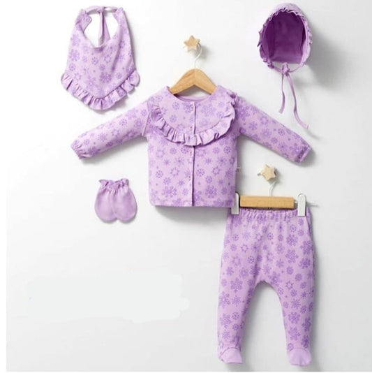Baby girl 5 pieces hospital set (0-3 m)