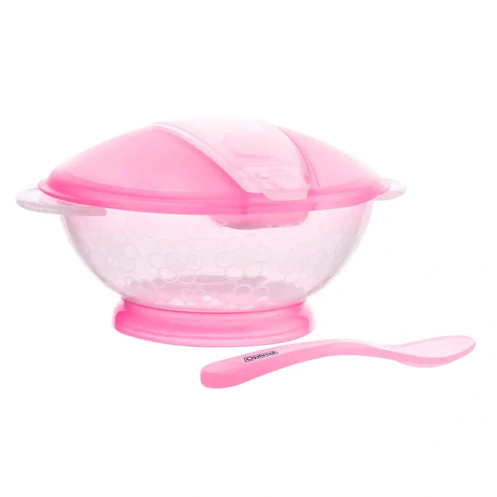 Baby Feeding Bowl With Spoon Pink