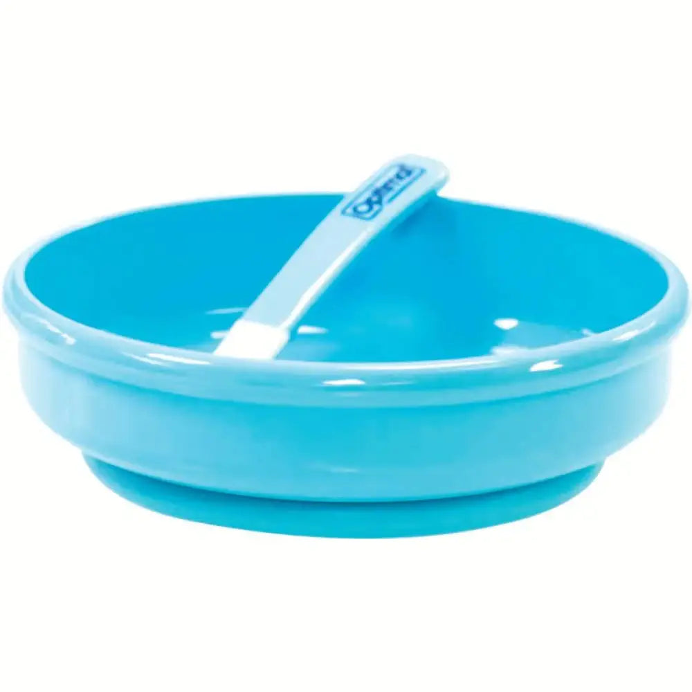 Non Slip Feeding Dish With Spoon Blue