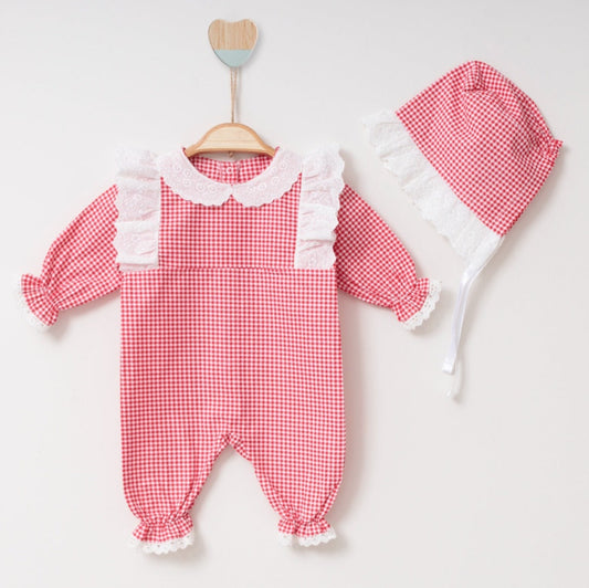 Baby girl 2 pieces overall set (0-3 m)