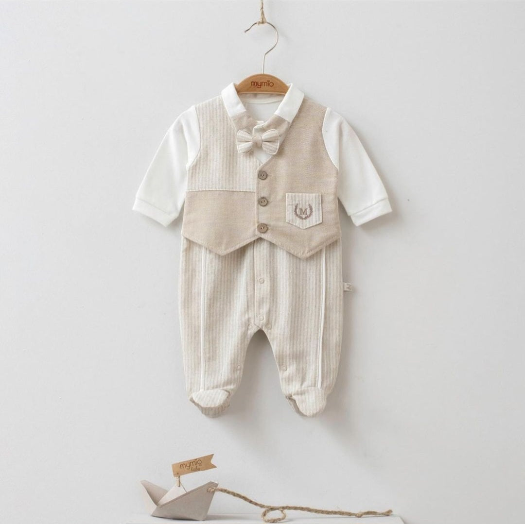 Baby boy cotton formal overall (0-3 m)