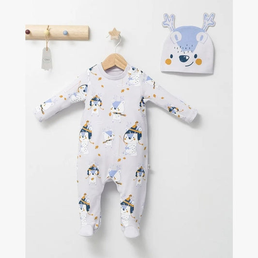 Baby boy cotton 2 pieces overall set (3-6 m)